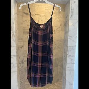 Plaid Slip Dress adjustable straps